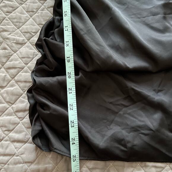 Zara Cutout Satin Effect Mini Black Dress Size L - Picture 13 of 14